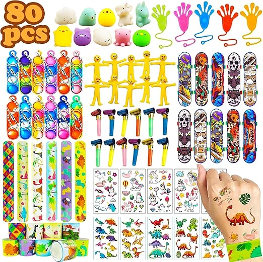 80pcs party bag fillers for kids ,Party Fillers for Kids Parties,Prize Box Toys Assortment Toys Classroom Prizes Rewards,Toy Bulk Party Bag Fillers