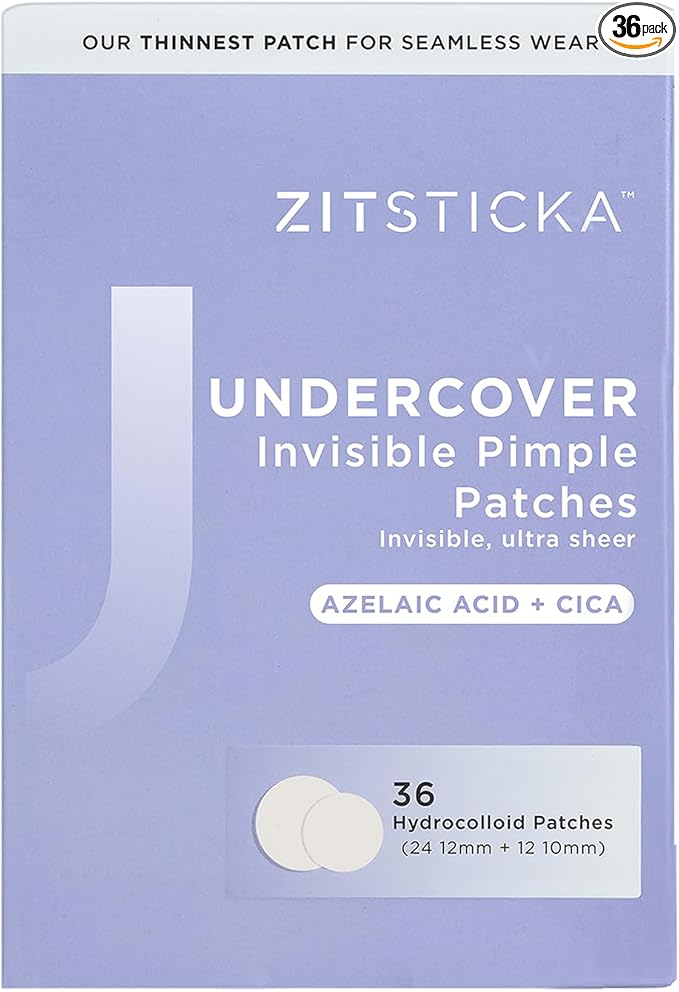 ZitSticka Goo Getter Hydrocolloid Pimple Patches - For Late Stage, Surface Level Zit - Extracting Skin Tone Pimple Patch for Whiteheads - 36 Pack