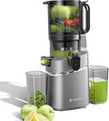 AMZCHEF Automatic Cold Press Juicer Machines 250W Free Your Hands -145MM Opening and 2L Capacity Slow Juicers for Whole Fruit and Vegetable, Bright Grey