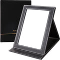 DUcare 6" x 8" Folding Desk Mirror - Ultrathin Portable Travel Mirror with Adjustable Stand, HD Distortion-Free & Cushioned Edges, for Camping/Office/Home