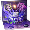 WUJUN 3D Pop Up Firework Birthday Cards, Musical LED Lights Birthday Cards with Blowable Birthday Cake, Greeting Cards, Birthday Gifts for Mom Women Men Kids Child Dad Father Wife