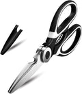 Heavy Duty Kitchen Scissors, Sharp Kitchen Scissors Multipurpose Utility Stainless Steel Scissor, Kitchen Shears for Chicken, PoultryMeat, Vegetables, Herbs, BBQ,Bottle & Jar Opener(Black)