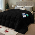 Utopia Bedding Duvet Single,10.5 Tog Coverless Duvet With Corner Tabs, Box Stitched Quilt (Single, Black)