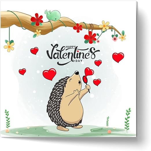 Valentines Cards for Kids Plain Valentines Card Hedgehog 145 x 150 mm Cute Valentines Cards Valentines Day Cards for Girlfriend