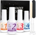 Lavender Violets Acrylic Dipping Powder System Essentials Kit 15ml Big Bottles Liquid Glue Set Steps 1-4 Base Coat Activator Top Brush Saver No Need Cure Manicure J776