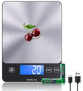 【 USB C Rechargeable & 15 Kg】Digital Kitchen Scale, Electronic Kitchen Scale, High Precision 1g/0.1oz Food Scale, Professional with Tare Function, Batteries Included