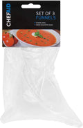 Chef Aid Set of 3 Funnels, White, 10E01749