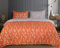 MOONLIGHT20015 King Size Duvet Cover Sets Soft Printed Luxury Bedding Set Brushed Microfiber Duvet Covers with Pillowcases (Rust Flower 230x220 CM)