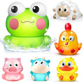 Baby Bath Toys: Light Up Farm Animal Bath Toys for 1 2 Year Old, Water Toys for Toddlers Bathtub with Flashing LED Lights, Baby Christmas Birthday Gifts for Kids Toys Age 1-3