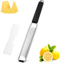 Diboniur Cheese Grater & Lemon Zester, Easy to Grate Parmesan Cheese, Lemon, Ginger, Garlic, Nutmeg, Chocolate, Sharp Stainless Steel Blade, Silver