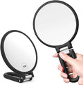 Magnifying Handheld Mirror Double Sided, 1X 15X Magnification Hand Mirrors, Travel Folding Hand Held Mirror, 360°Rotation Pedestal Makeup Vanity Mirror