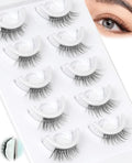 Obeyalash Pre Glued Half Lashes - Pre Glued Eyelashes Self Adhesive Eyelashes Stick On Lash 5 Pairs Natural Wispy 3/4 Lashes With 10 Extra Adhesive Strips & Tweezer-For Beginners, Work & Parties
