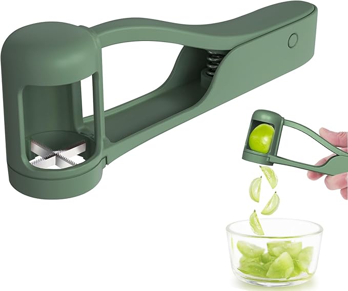 Luvan Grape Cutter Tool,Stainless Steel Blades Quarter Grape Slicer, Grape Cutter for Toddlers Grape Tomato Cherry Strawberry Cutter Into Tools 4 Pieces for Vegetable Fruit Salad,Slicer Kitchen Gadget