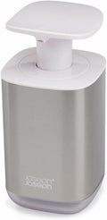 Joseph Joseph Presto Hygienic Bathroom Soap pump dispenser, refillable – White/ Stainless Steel, 36