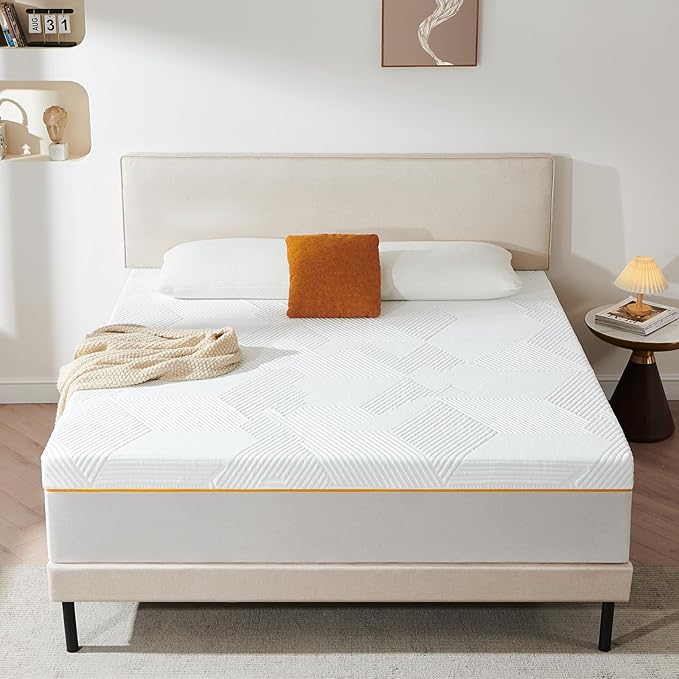Double mattresses, Double Memory Foam Mattress, High-Density, Hypoallergenic and Breathable Medium firm mattress, Mattress in a box (135×190×20cm)