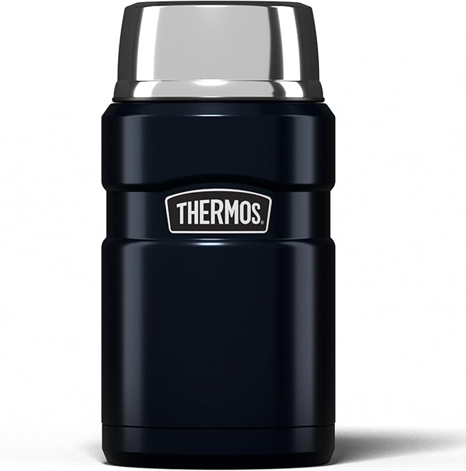 Thermos Stainless King Food Flask, 710ml Capacity - Sleek Multi- Purpose Flask for Daily Food Prep - Durable Stainless Steel with Midnight Blue Finish - Ideal for On-the-Go Meals & Drinks