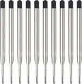 MengRan 3.9'' Ballpoint Ink Pen Refills for Click Pens,1mm Medium Tip,Compatible with Parker Pen Refill (Pack of 10) (Black Ink)