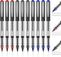 OFFCUP Gel Pens, 10pcs Liquid Ink Rollerball Pen, 0.5mm Quick-Drying Ballpoint Pens Rollerball Pens Writing Pens for Bullet Journal, School & Office Accessories for Students Adults (Black,Blue,Red)