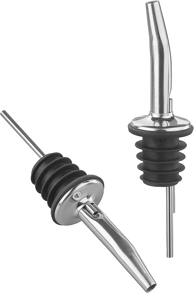 Tala Stainless Steel Oil Pourers, Drip-Free Spout for Olive Oil, Vinegar & Dressings, Reusable Bottle Pourer for Precision ControlLeakproof & Rust-Resistant, Set of 2