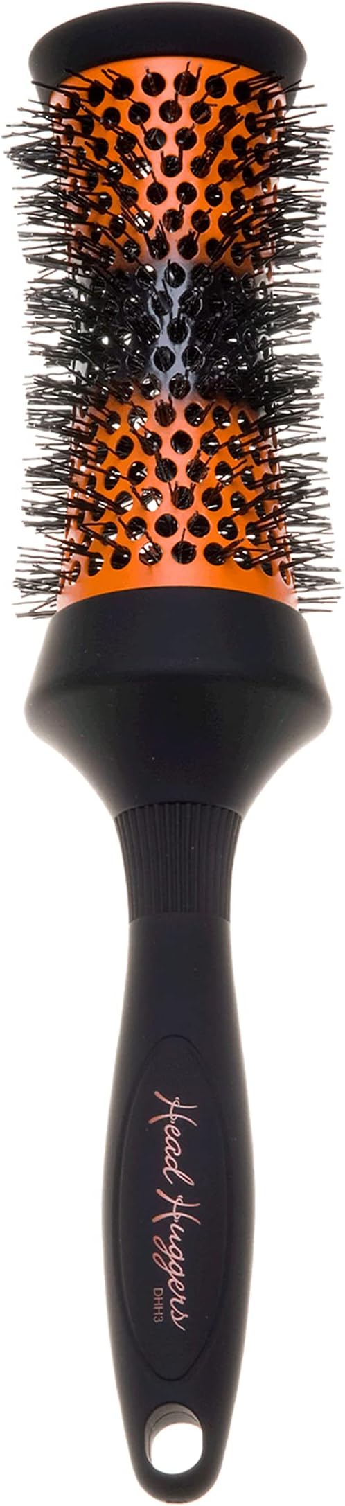 Denman (Medium) Thermo Ceramic Hourglass Hot Curl Brush - Hair Curling Brush for Blow-Drying, Straightening, Defined Curls, Volume & Root-Lift - Orange & Black, (DHH3)