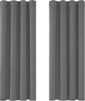 Deconovo Grey Blackout Curtains 46 x 54 Inch Eyelet Super Soft Thermal Insulated Bedroom Blackout Eyelet Curtains for Living Room Light Grey 2 Panels