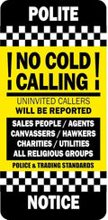 No Junk Mail Sign Sticker - No Cold Calling Sign Sticker - For Front Door Letter Box - Self Adhesive Vinyl Label Durable and Resistant Waterproof Heat proof Highly Indoor Outdoor (1 x No Cold Calling)