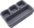 8Pcs Drawer Organiser - Interlocking Drawer Dividers Plastic Storage Trays, 3 Sizes Uncluttered Storage Drawer Tidy Trays Dividers for Kitchen Office Desk Make-Up Stationery Bathroom Jewellery (Grey)