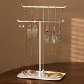 Necklace Holder jewellery Stand Organizer for Necklaces and Bracelets, Metal Display Stand, Gift for Women, Ideal for Home, Bedroom, or Vanity, White