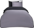 OHS Coverless Duvet Single 10.5 Tog, Microfibre Washable Reversible Quilted Travel Duvet, Black/Grey