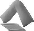 V Shaped Triangle Pillow With Cover, Orthopaedic Maternity Extra Filled With Virgin Fibre For Neck And Back Support (Grey)