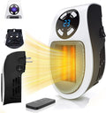 450W Electric Space heater, Wall Outlet Space Heater as Seen on TV with Adjustable Thermostat and Timer and Led Display, Compact for Office Dorm Room (350W-White)