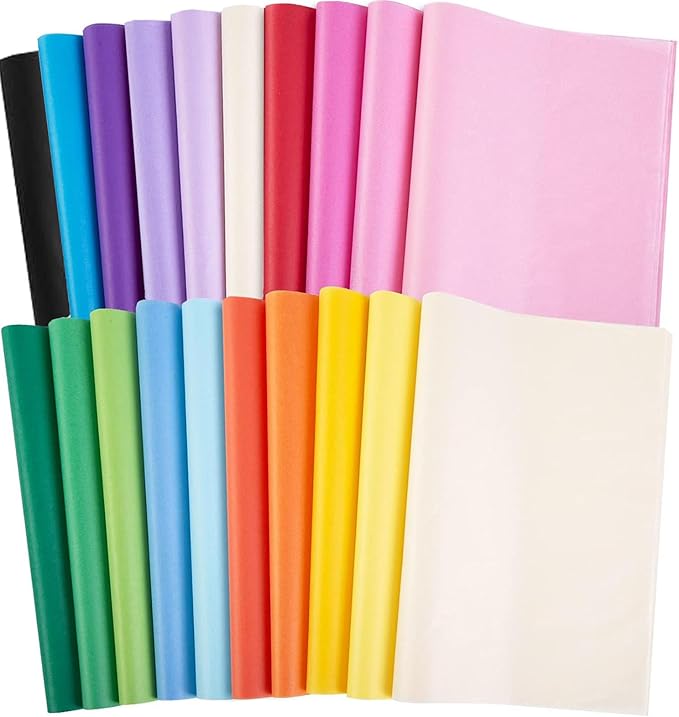 60 Coloured Tissue Paper for Wrapping Gifts,Cydaluya Tissue Papers with 20 Colors, 35x50cm Tissue Paper Sheets Perfect for Packaging Gifts and Crafts