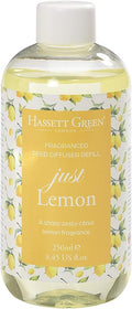 Hassett Green London - Just Lemon - Fragrance Oil Reed Diffuser Refill - Larger Size 250ml Bottle