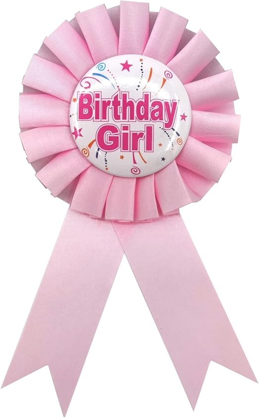 Birthday Rosette Badge Baby Pink Birthday Award Ribbon Badge Decorations Party Decoration Supplies