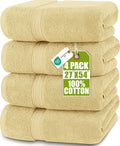 Utopia Towels - 4 Piece Bath Towels Set (69 x 137 CM) - Premium 100% Ring Spun Cotton - Quick Dry, Highly Absorbent, Soft Feel Towels, Perfect for Daily Use (Beige)