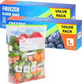 Freezer Bags Ziplock 60pcs, 4.55L Large Food Storage Bags BPA Free Sandwich Bag Reusable Zip Seal Plastic Bag with Expandable Bottom for Food, Meat, Grains, Fruits, Vegetables
