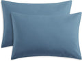 RUIKASI Blue Pillow Cases 2 Pack - Dusty Blue Plain Pillowcases with Envelope Closure Breathable Premium Brushed Microfiber Set of 2 Pillow Covers Standard 50x75 cm