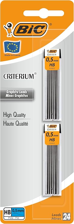 Bic Graphite Leads - 0.5 mm HB, 2 Blister Packs of 12 Leads