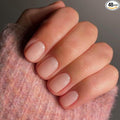 48 Pcs Nude Pink Press on Nails Short Square Acrylic False Nails Short Coffin Natural Fake Nail Set Elegant Solid Color Full Cover Glossy Gel Stick on Nails for Women Daily Wear
