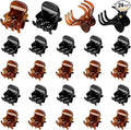Small Hair Clips, Mini Claw Hair Clips for Women with Storage Case, Non-slip Hair Accessories for Women and Girls Black and Brown(24PCS)