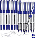 AKARUED Rollerball Pens 16 Pack Blue Gel Pens, 0.5mm Liquid Ink Rollerball Pen, Quick-Drying Ballpoint Pens Writing Pens for Bullet Journal, Notebook. School & Office Accessories for Students Adults