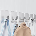 6 Pack Self Adhesive Hooks, Stainless Steel Sticky Hook Heavy Duty, Over 8kg Load - Hooks for Hanging for Towel, Coat, Key, Stick on Bathroom, Kitchen, Door and Wall
