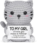 Handmade Crochet Cat Gift - Cute Romantic Gifts for Girlfriend, I Love You Gifts for Her, Anniversary, Birthday, Valentines Day, Engagement, Wedding Gift for Girlfriend