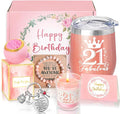 21st Birthday Gifts for Girls, Happy 21st Birthday Basket Gifts Box for Best Friends Female Neice Daughter Sister Her Girlfriend Classmate Bestie Stuff for Girls