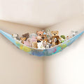 Stuffed Animal Net Hammock Corner Large Toy Storage Organizer Holder Plushies Stuffy Storage Hammock for Kids Baby Nursery Bedroom Playroom Home Wall Room Decor (Blue)