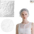 100 Pcs Shower Caps Disposable, Waterproof Thick Shower Hat, 42CM Plastic Elastic Hair Bath Cap for Women Men Hair Treatment, Salon, Spa, Travel, Home Use, Hotel, Shower
