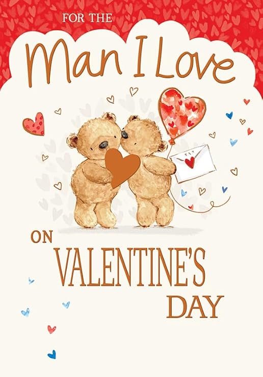 Piccadilly Greetings Valentine's Day Card, For The Man I Love - 9 x 6 inches