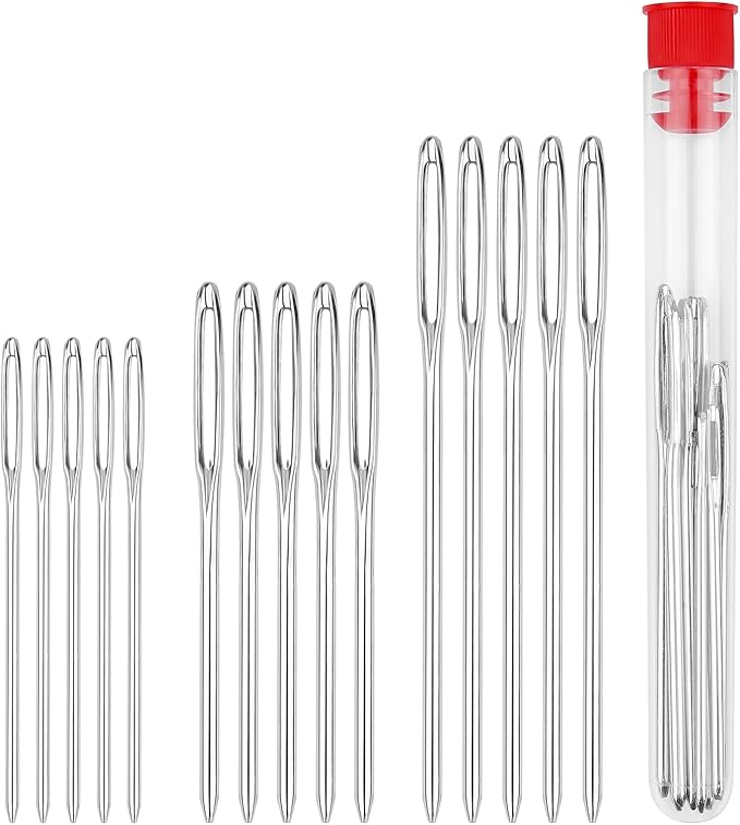 NUTTDOO Large Eye Blunt Needles,15 PCS Hand Sewing Needles Yarn Knitting Needles,3 Sizes.
