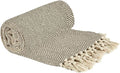 Emma Barclay Herringbone - Recycled Cotton Patterned Chair Sofa Setee Bed Throw Over Blanket in Natural - 50x60 (127x152cm)