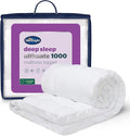 Silentnight Ultimate Deep Sleep 10cm Mattress Topper Double Bed - Luxury 4 Inch Thick Soft Mattress Enhancer Pad with Easy Fit Straps – Hypoallergenic and Machine Washable – Double – 190x135cm